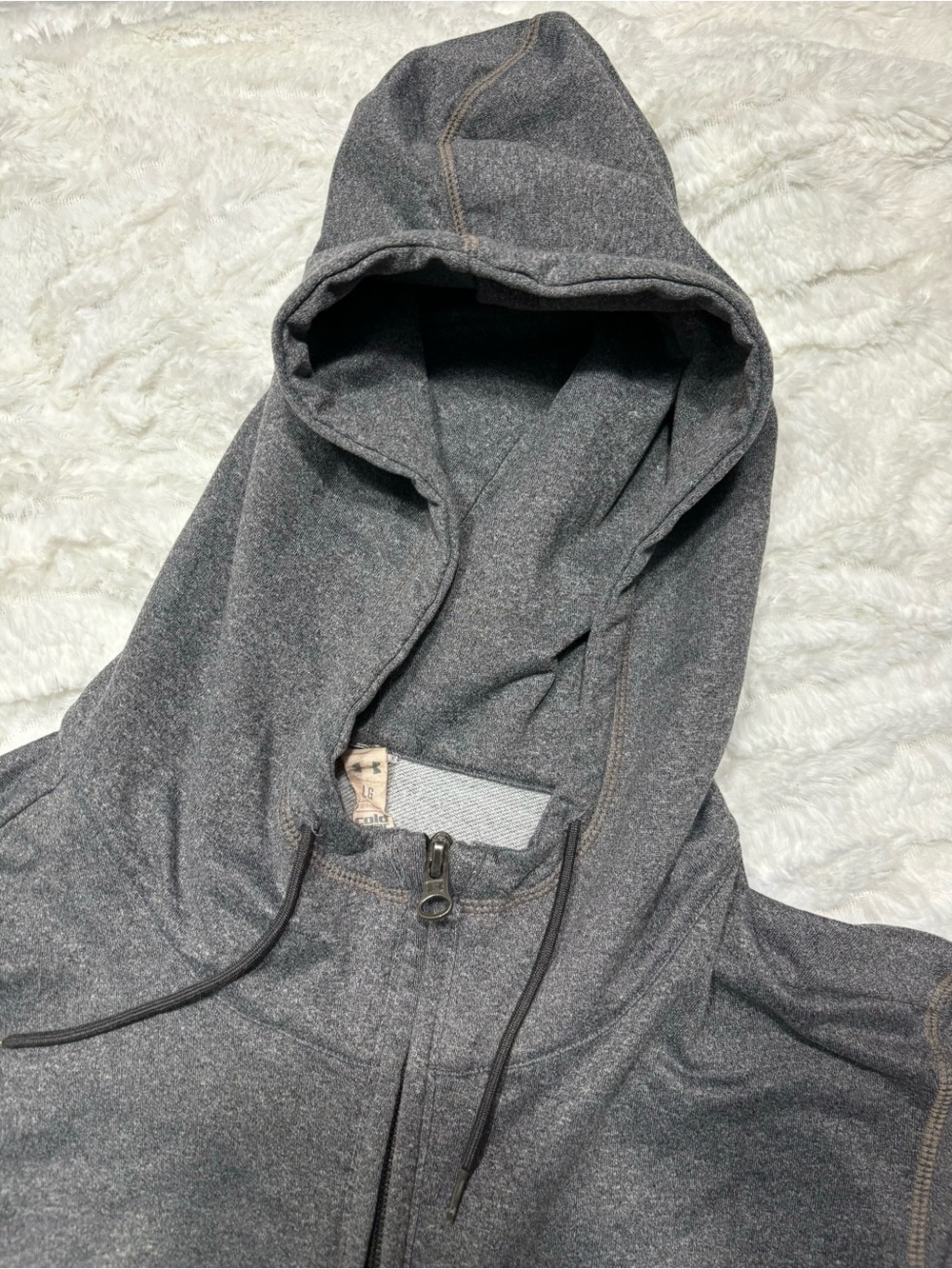 Under Armour Los Angeles Angels MLB Hooded Zip Coldgear Sweatshirt Large Jacket - Picture 6 of 10